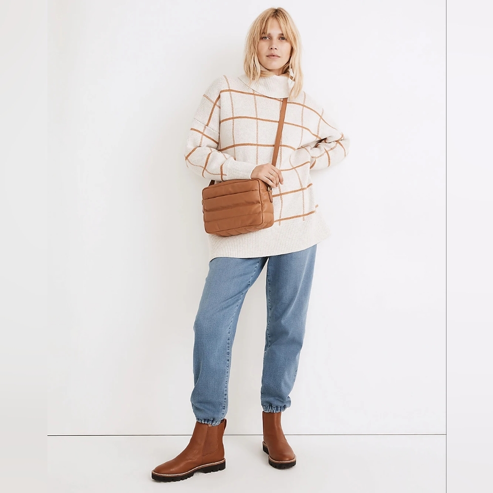 Madewell Pearldale Turtleneck Sweater Windowpane